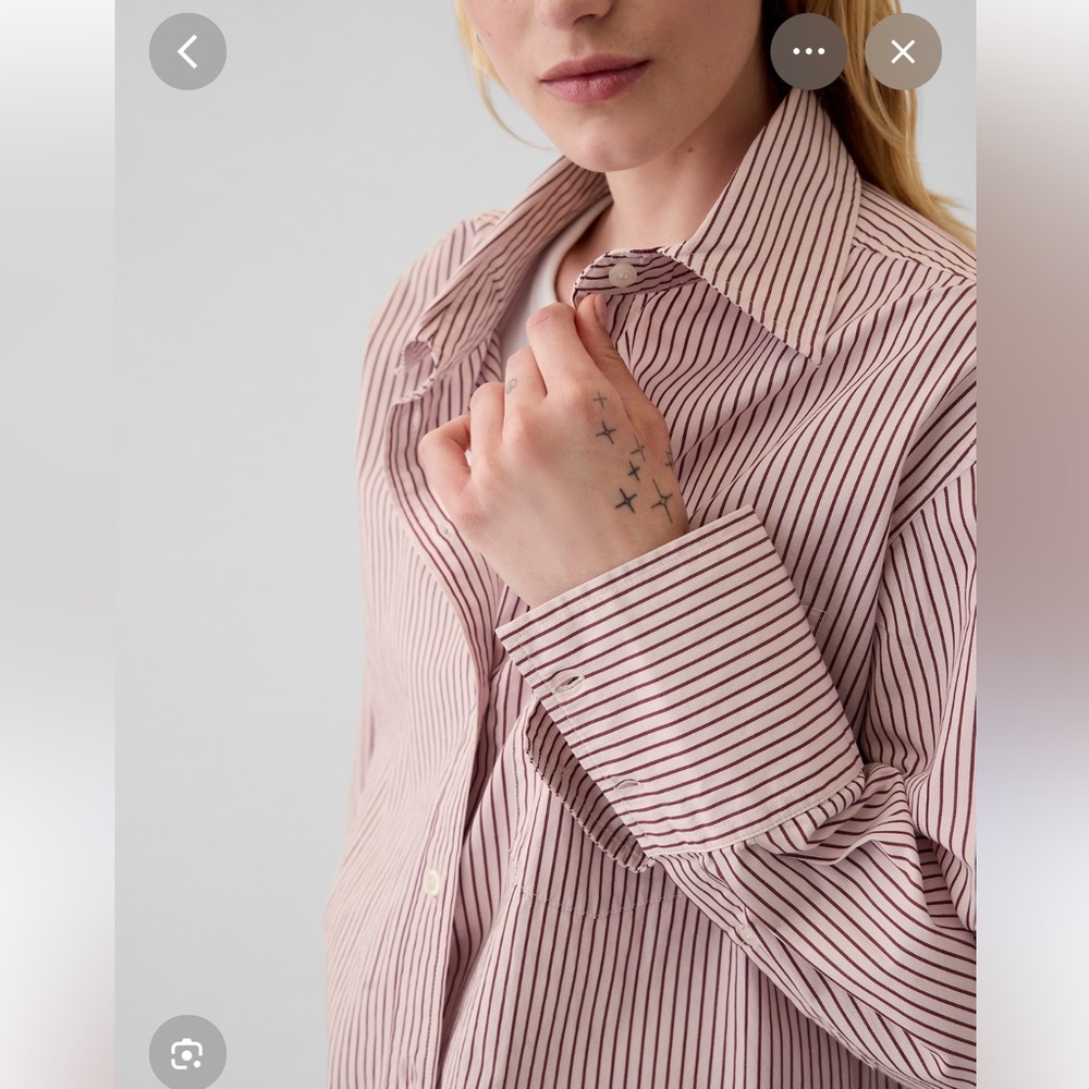 New Gap organic cotton poplin big shirt